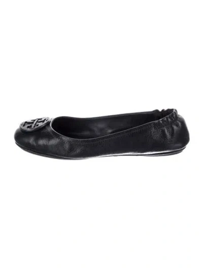 Pre-owned Tory Burch Leather Ballet Flats In Blue