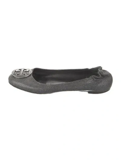 Pre-owned Tory Burch Leather Ballet Flats In Blue