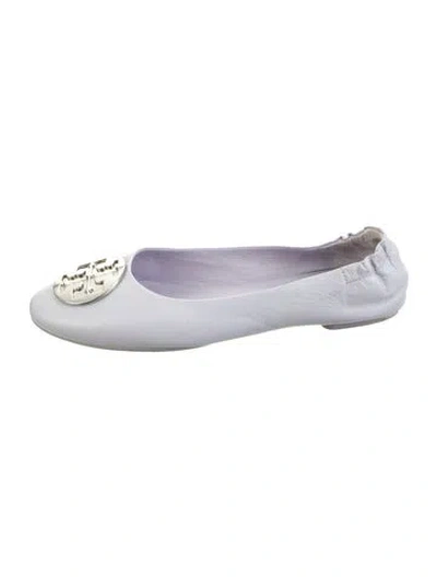 Pre-owned Tory Burch Leather Ballet Flats In Blue