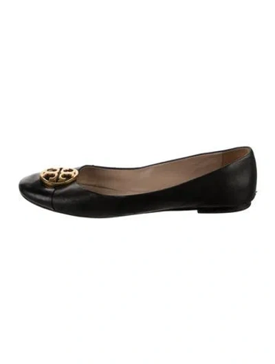 Pre-owned Tory Burch Leather Ballet Flats In Blue