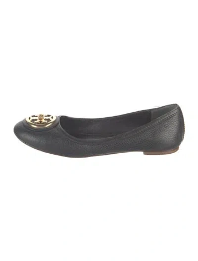Pre-owned Tory Burch Leather Ballet Flats In Blue
