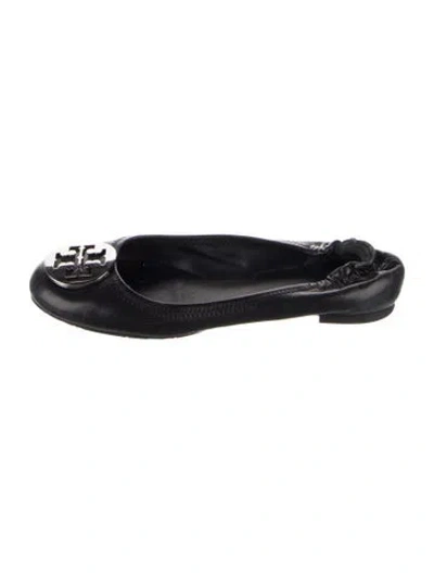Pre-owned Tory Burch Leather Ballet Flats In Blue