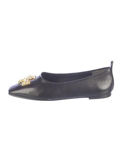 Pre-owned Tory Burch Leather Ballet Flats In Blue