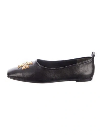 Pre-owned Tory Burch Leather Ballet Flats In Blue