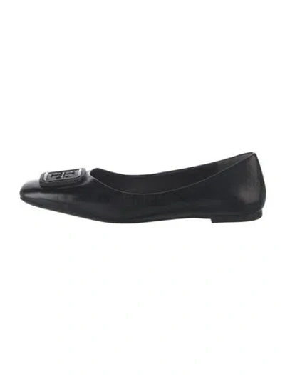 Pre-owned Tory Burch Leather Ballet Flats In Blue