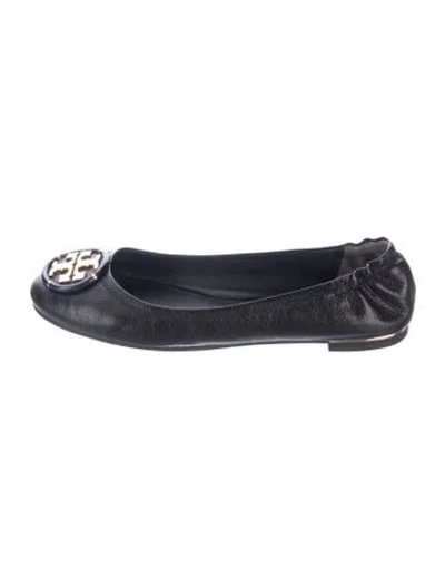 Pre-owned Tory Burch Leather Ballet Flats In Blue