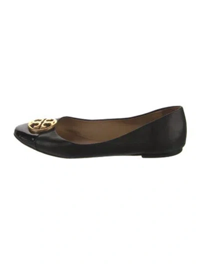 Pre-owned Tory Burch Leather Ballet Flats In Blue