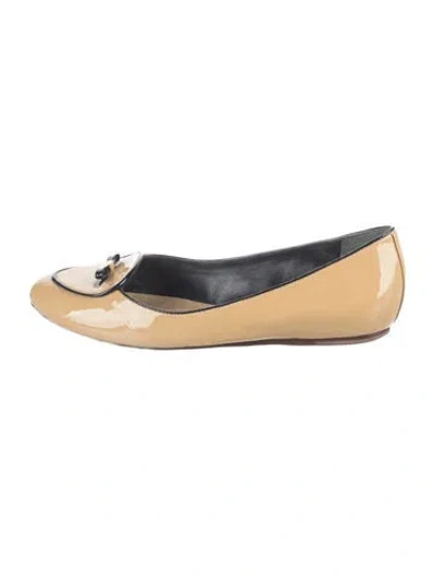 Pre-owned Tory Burch Leather Ballet Flats In Blue/neutrals