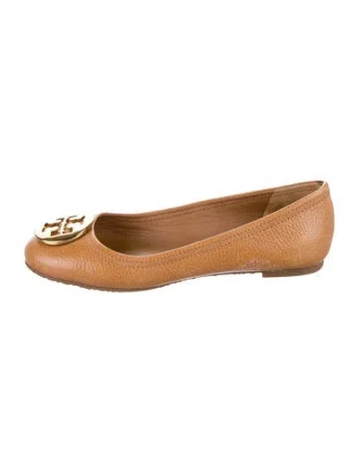 Pre-owned Tory Burch Leather Ballet Flats In Brown