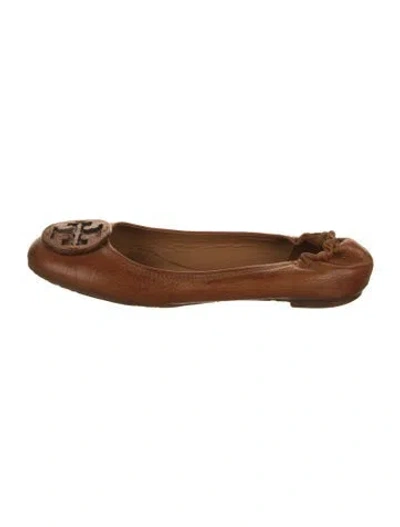 Pre-owned Tory Burch Leather Ballet Flats In Brown