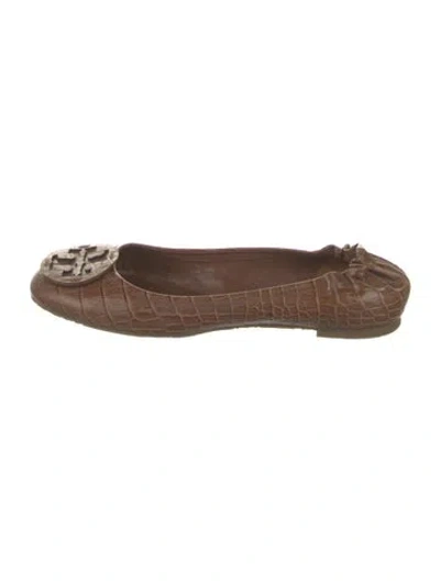 Pre-owned Tory Burch Leather Ballet Flats In Brown