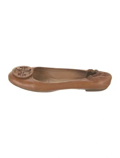 Pre-owned Tory Burch Leather Ballet Flats In Brown