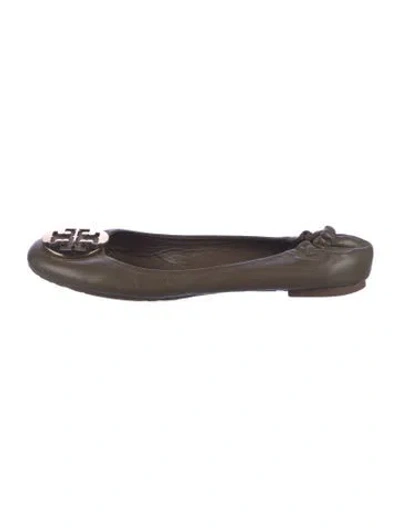 Pre-owned Tory Burch Leather Ballet Flats In Brown