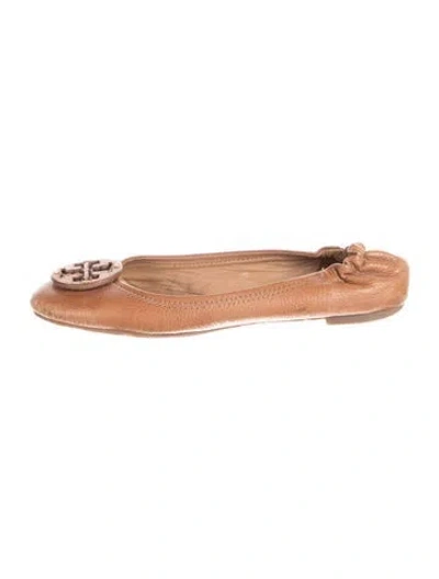 Pre-owned Tory Burch Leather Ballet Flats In Brown