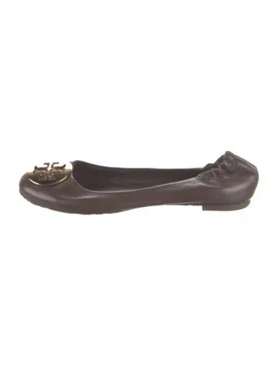 Pre-owned Tory Burch Leather Ballet Flats In Brown