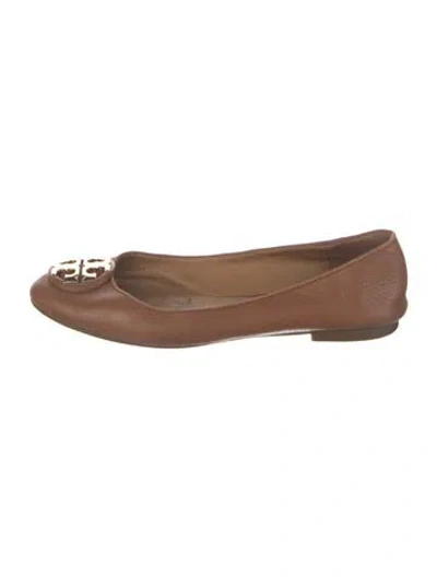 Pre-owned Tory Burch Leather Ballet Flats In Brown