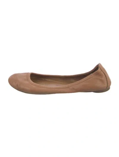 Pre-owned Tory Burch Leather Ballet Flats In Brown