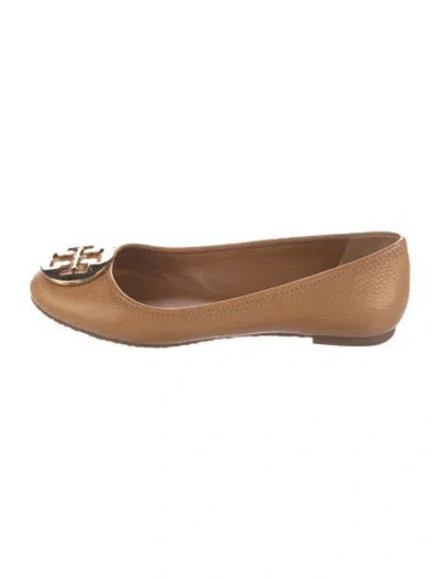 Pre-owned Tory Burch Leather Ballet Flats In Brown