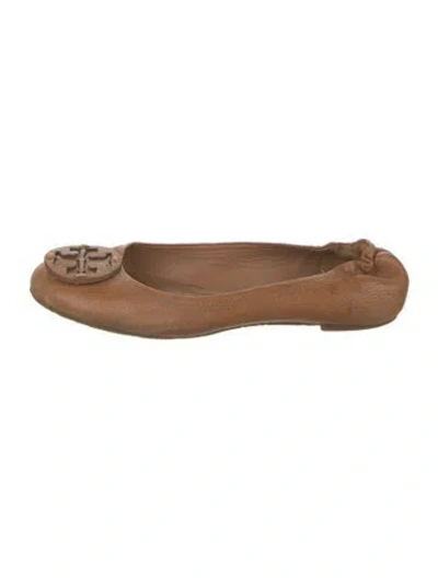 Pre-owned Tory Burch Leather Ballet Flats In Brown