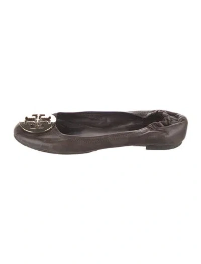 Pre-owned Tory Burch Leather Ballet Flats In Brown