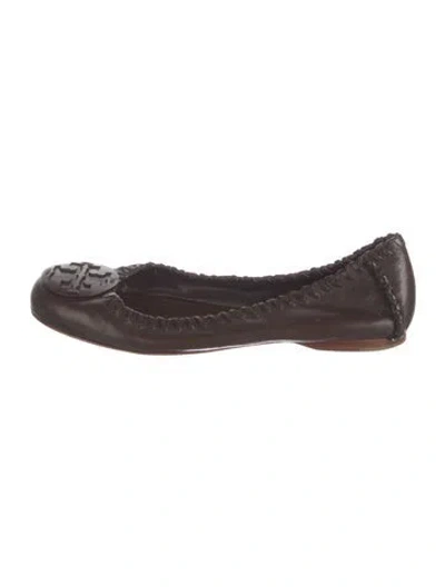Pre-owned Tory Burch Leather Ballet Flats In Brown