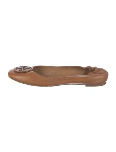 Pre-owned Tory Burch Leather Ballet Flats In Brown