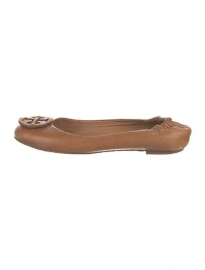 Pre-owned Tory Burch Leather Ballet Flats In Brown