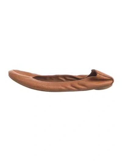 Pre-owned Tory Burch Leather Ballet Flats In Brown