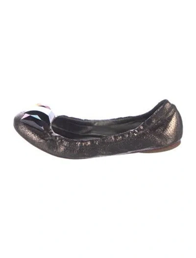 Pre-owned Tory Burch Leather Ballet Flats In Brown