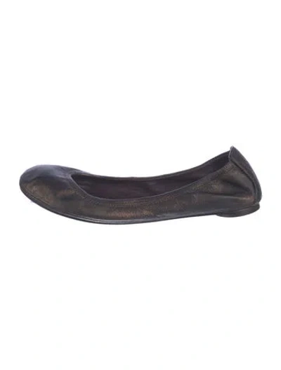 Pre-owned Tory Burch Leather Ballet Flats In Brown