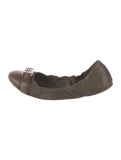 Pre-owned Tory Burch Leather Ballet Flats In Brown