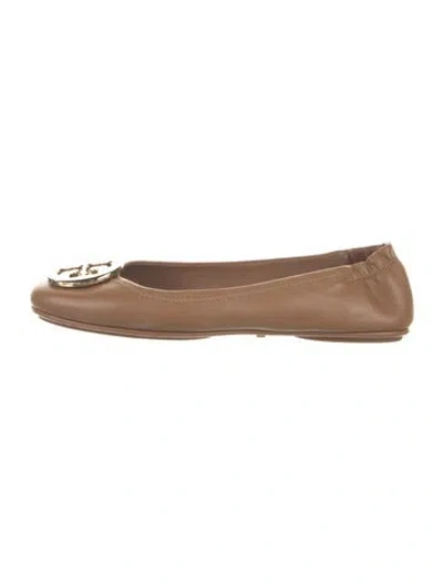Pre-owned Tory Burch Leather Ballet Flats In Brown