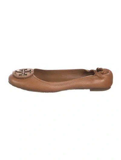 Pre-owned Tory Burch Leather Ballet Flats In Brown