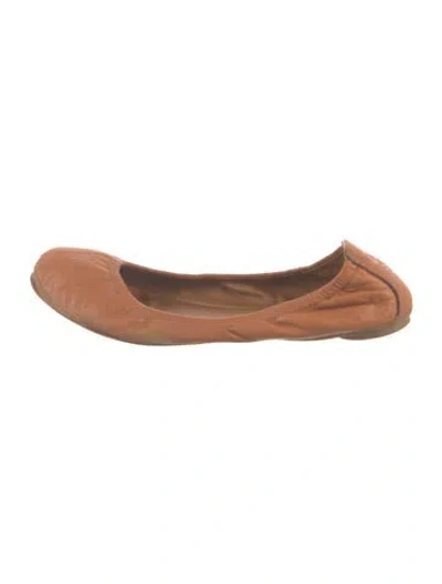 Pre-owned Tory Burch Leather Ballet Flats In Brown