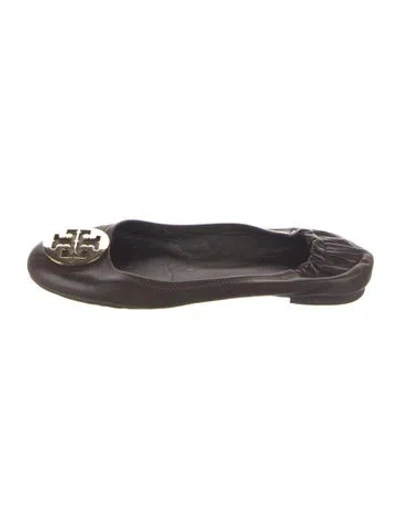 Pre-owned Tory Burch Leather Ballet Flats In Brown