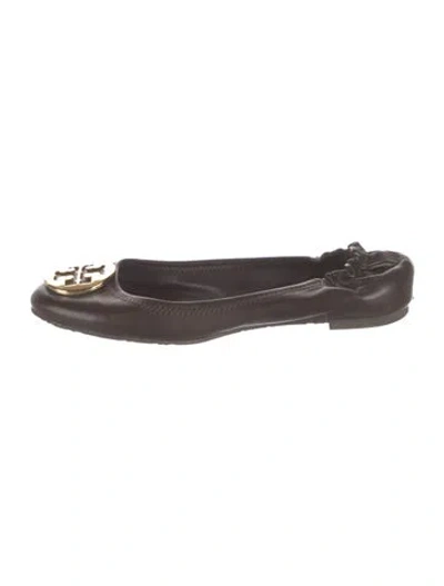Pre-owned Tory Burch Leather Ballet Flats In Brown