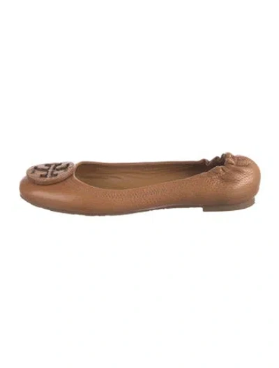 Pre-owned Tory Burch Leather Ballet Flats In Brown