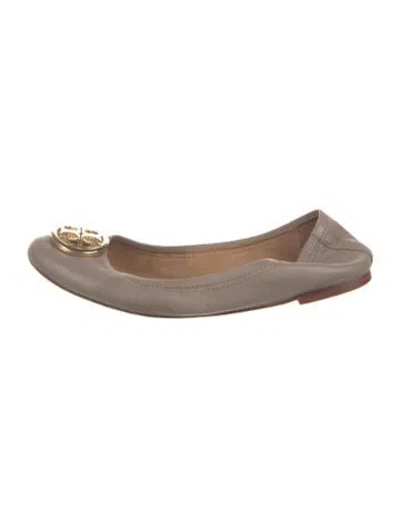 Pre-owned Tory Burch Leather Ballet Flats In Brown