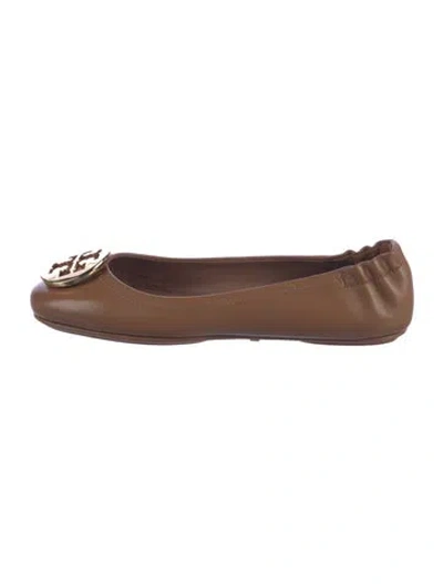 Pre-owned Tory Burch Leather Ballet Flats In Brown