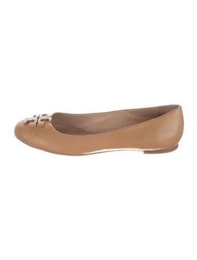 Pre-owned Tory Burch Leather Ballet Flats In Brown