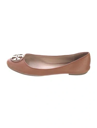 Pre-owned Tory Burch Leather Ballet Flats In Brown
