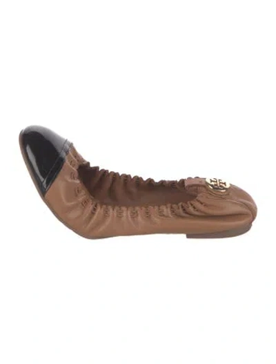 Pre-owned Tory Burch Leather Ballet Flats In Brown