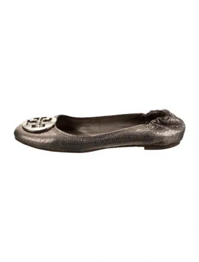 Pre-owned Tory Burch Leather Ballet Flats In Gold