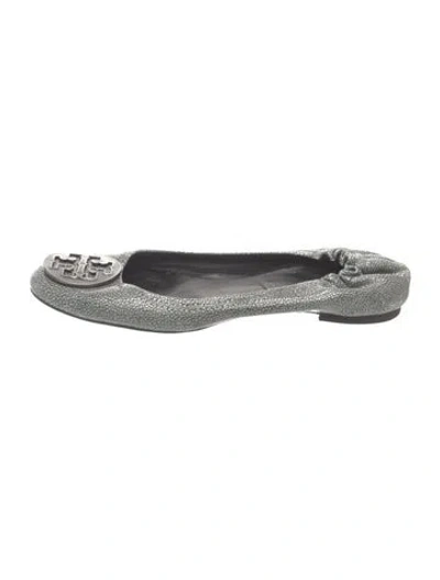 Pre-owned Tory Burch Leather Ballet Flats In Green