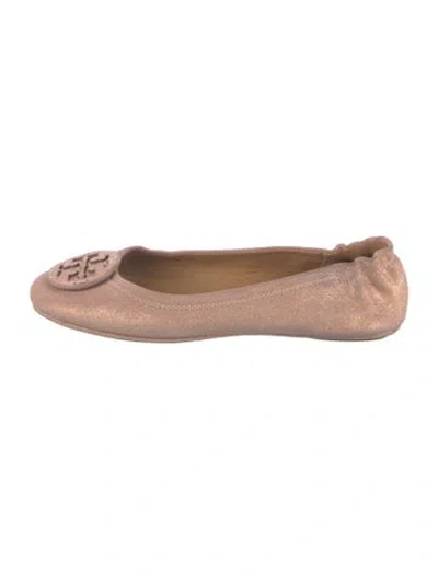 Pre-owned Tory Burch Leather Ballet Flats In Metallic/pink