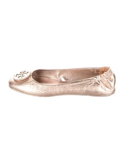 Pre-owned Tory Burch Leather Ballet Flats In Metallic/pink