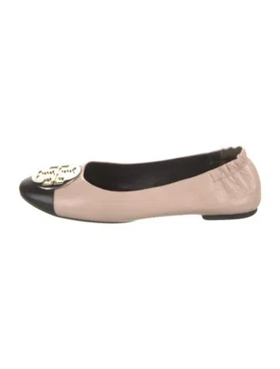 Pre-owned Tory Burch Leather Ballet Flats In Neutral