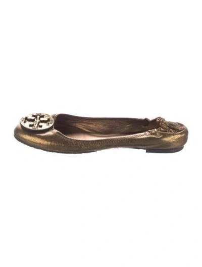 Pre-owned Tory Burch Leather Ballet Flats In Neutral