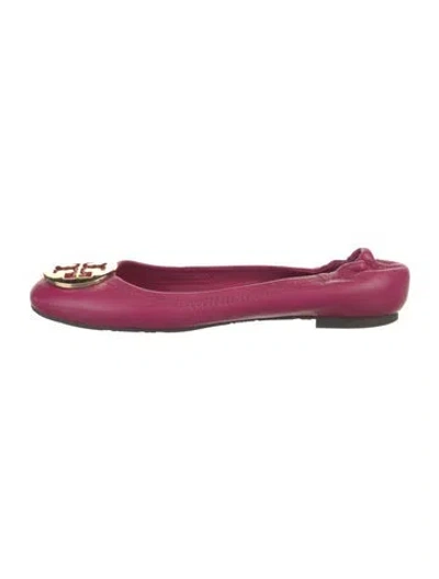 Pre-owned Tory Burch Leather Ballet Flats In Pink