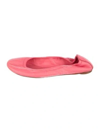 Pre-owned Tory Burch Leather Ballet Flats In Red